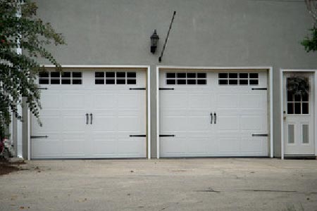 Two separate garage doors